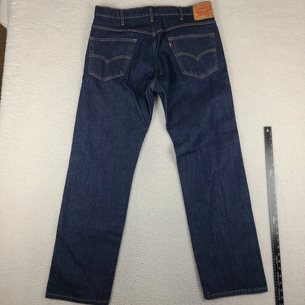 Levi's Jeans Mens 38x34 Blue Straight Leg Western Fit Dark Wash 37681‎ Denim